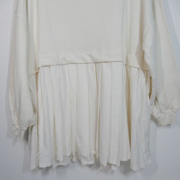 FREE PEOPLE Eleanor Tunic Sweatshirt Mini Dress Size S Oversized Ivory NEW - Picture 10 of 13